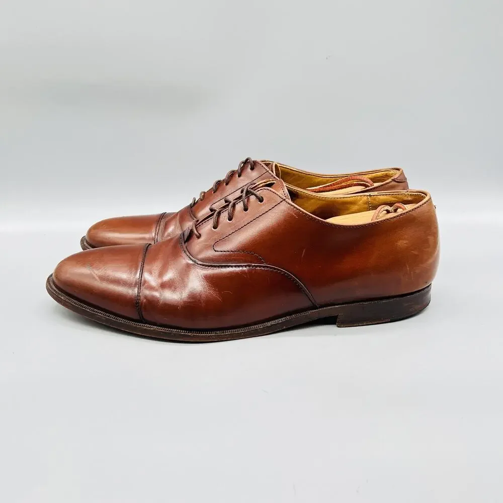 Cole Haan Shoes Mens 12 Brown Leather Cap Toe Oxford Dress Vintage Classic